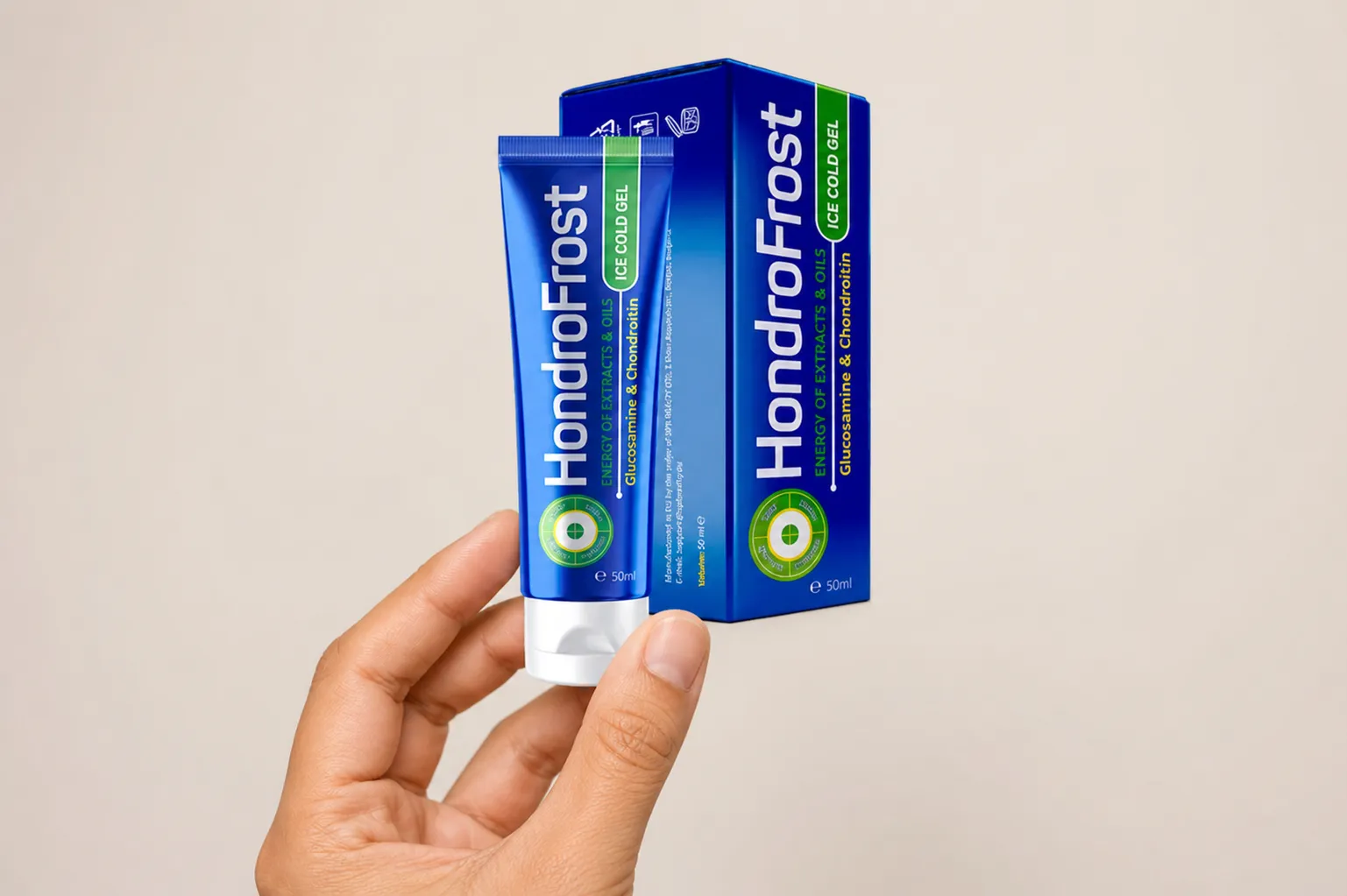 Hondrofrost — Verpackung in der Hand