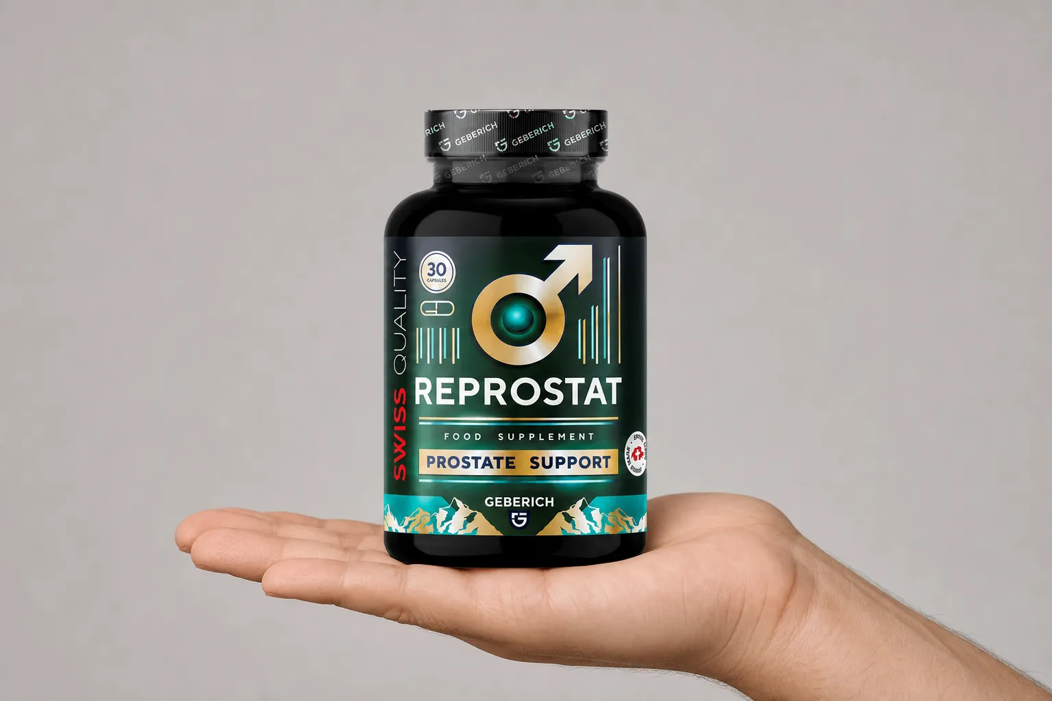 Reprostat — Verpackung in der Hand