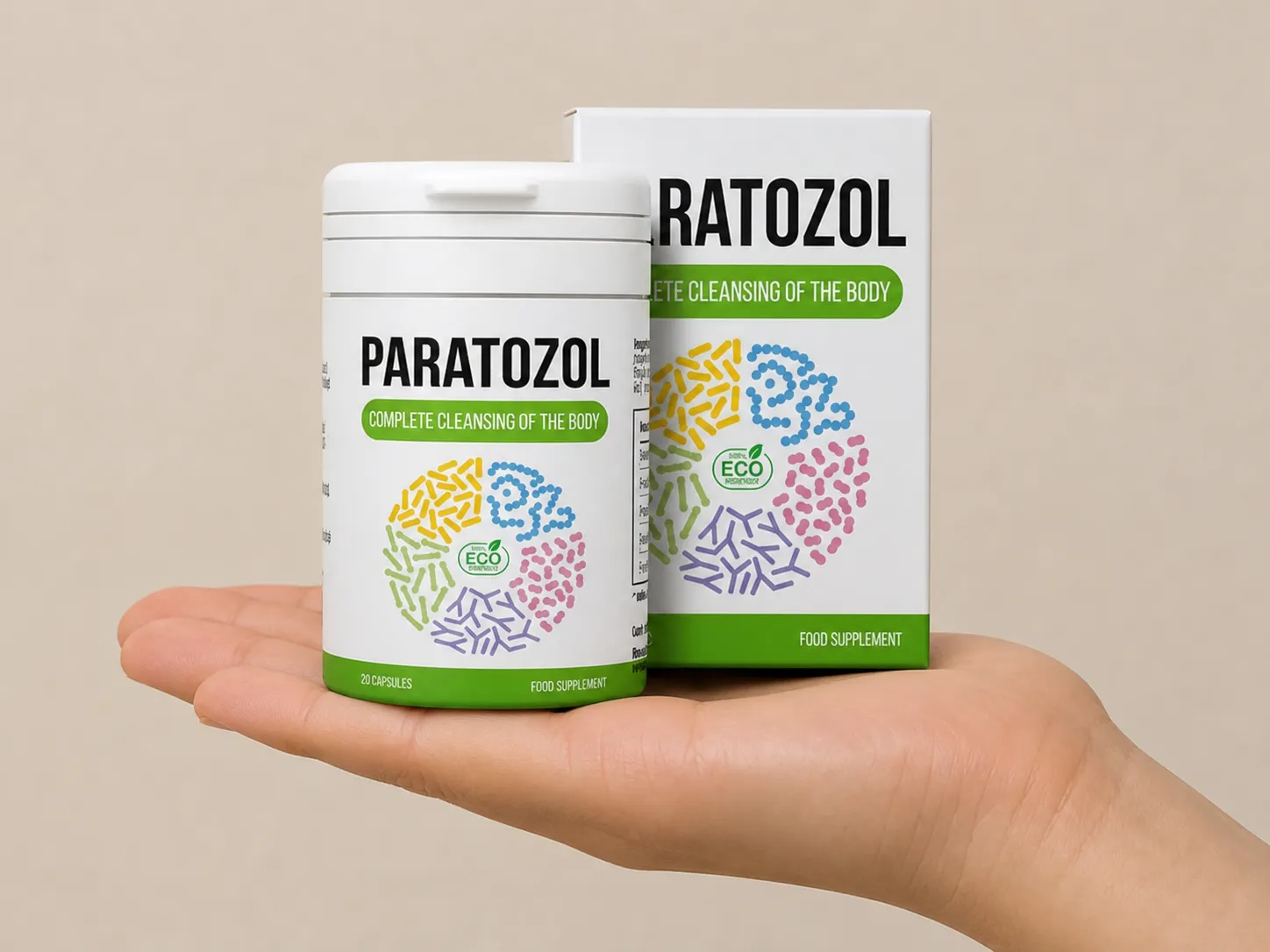 Paratozol — Verpackung in der Hand