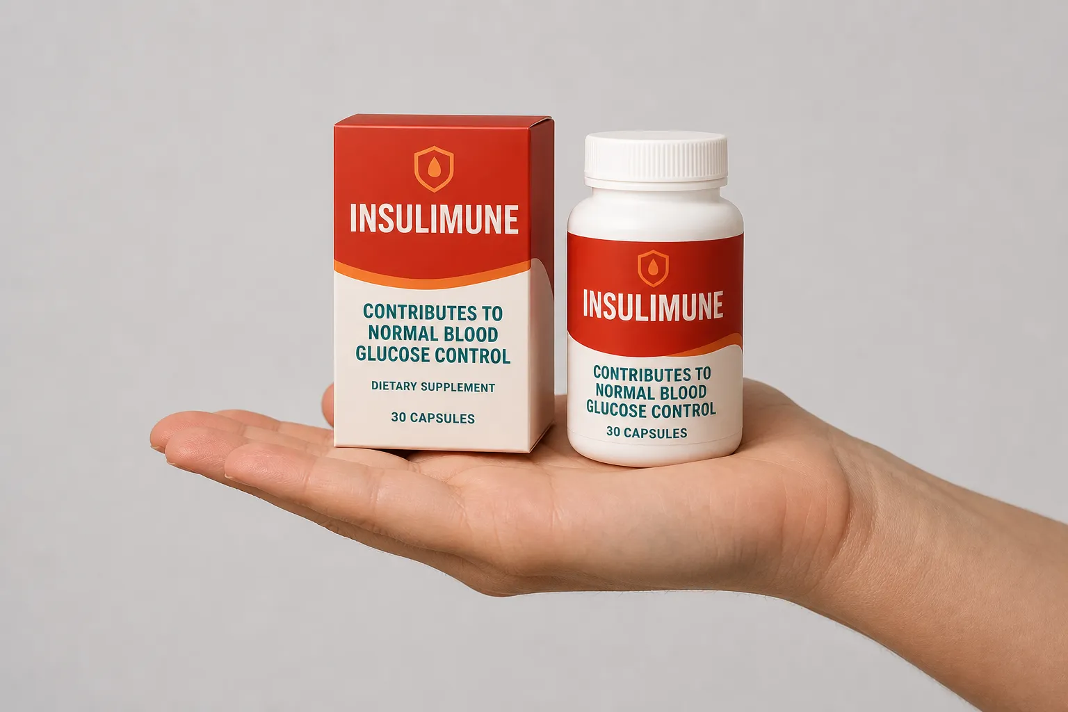Insulimune + — Verpackung in der Hand
