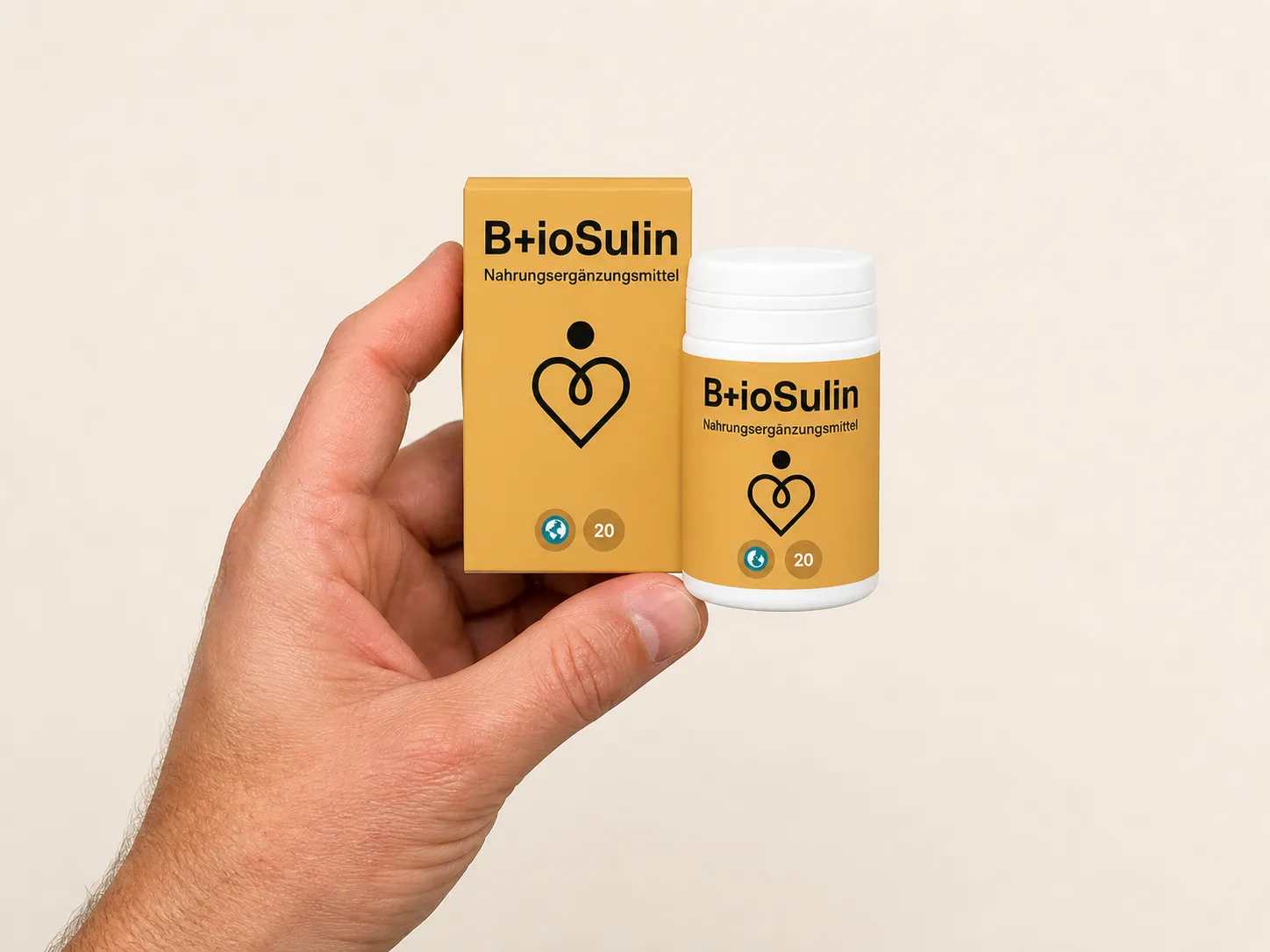 B+ioSulin — Verpackung in der Hand