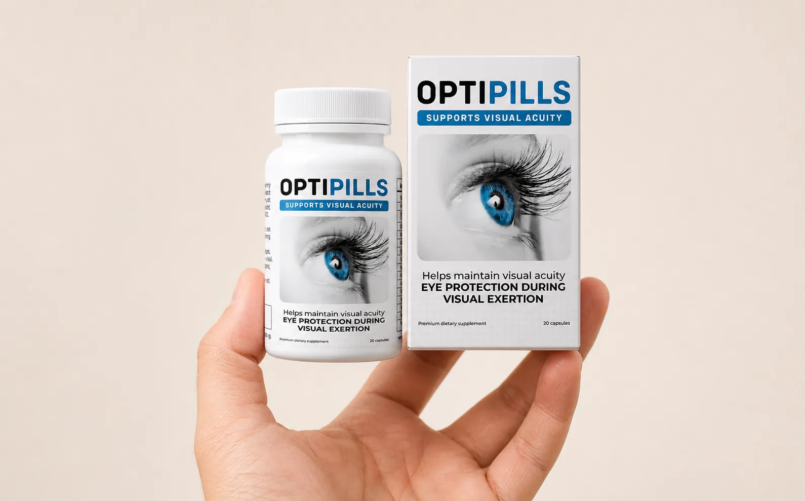 OptiPills — Verpackung in der Hand