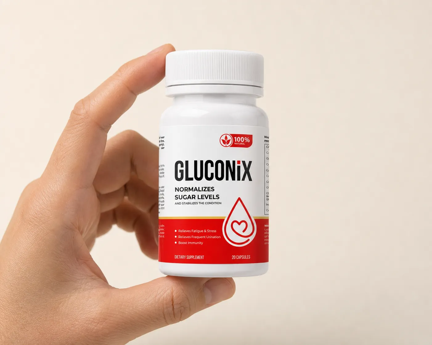 Gluconix — Verpackung in der Hand