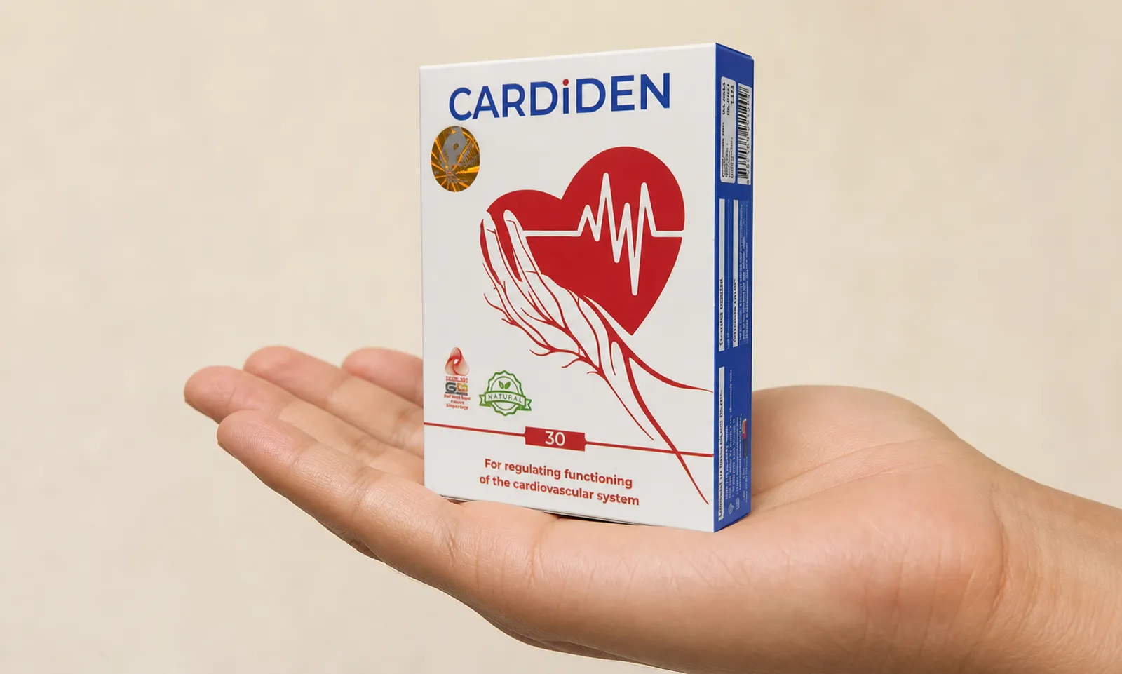 Cardiden — Verpackung in der Hand