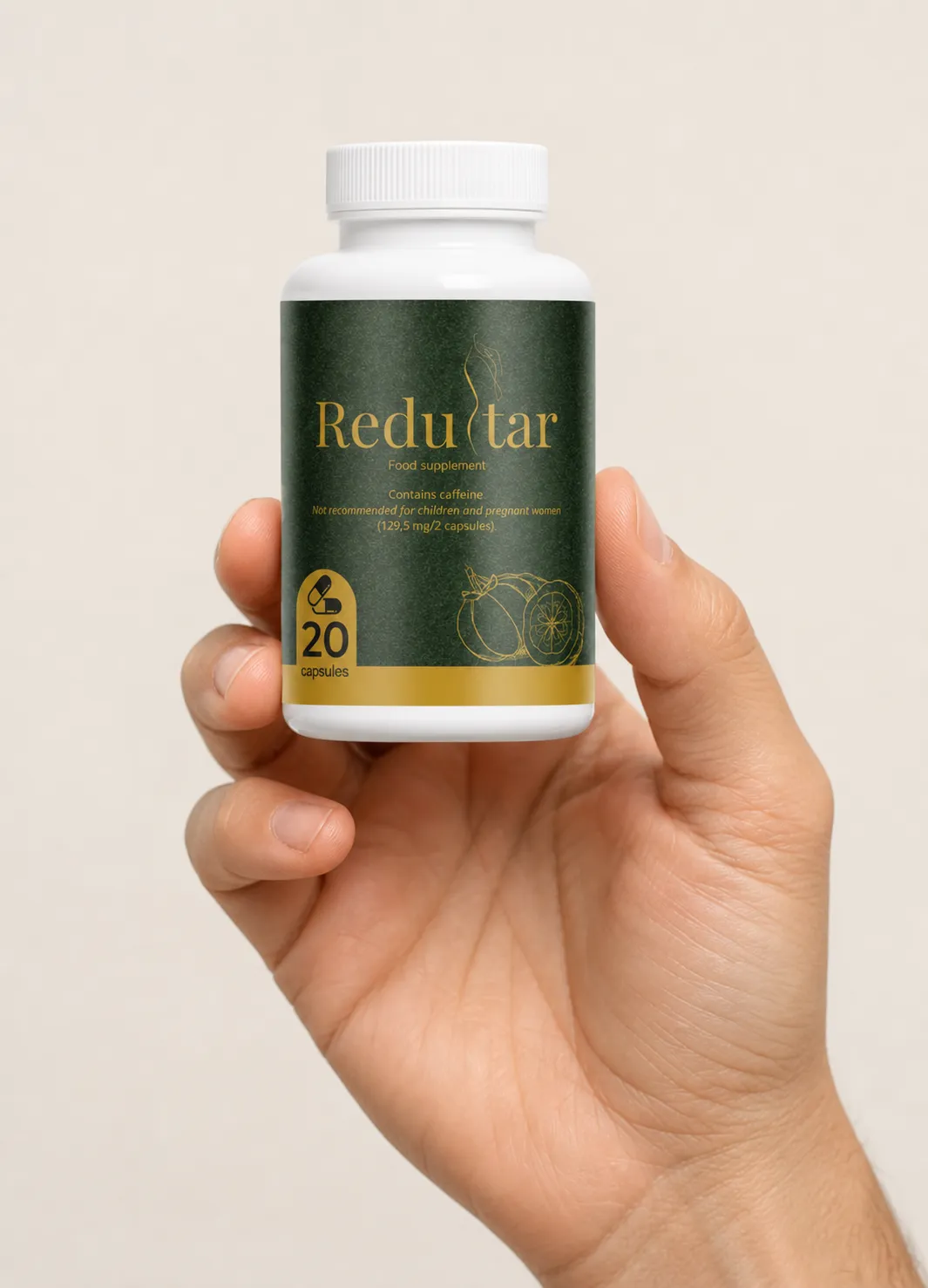Redustar — Verpackung in der Hand