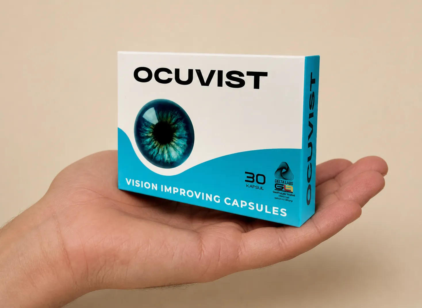 Ocuvist — Verpackung in der Hand