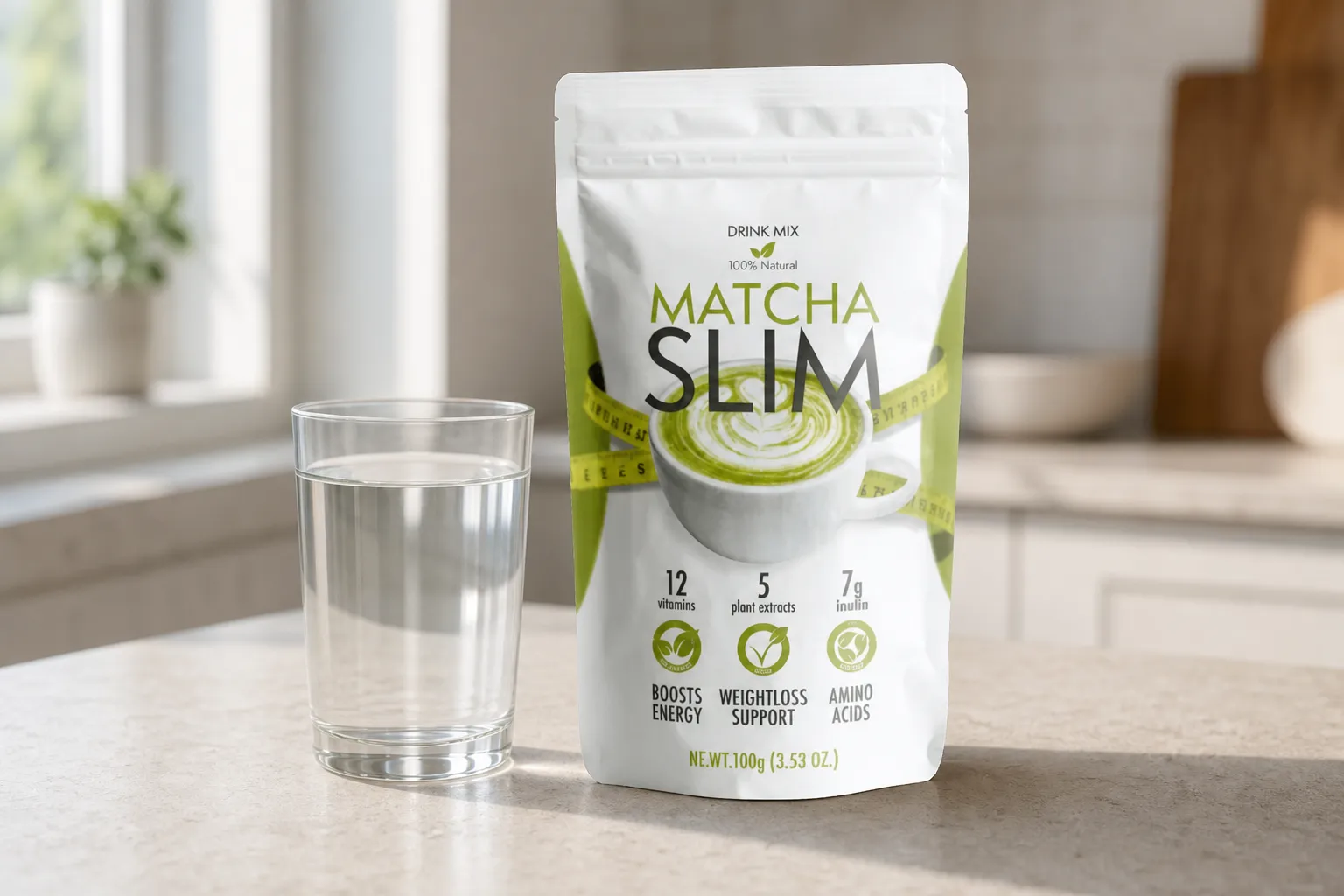 Matcha Slim — Verpackung im Alltag