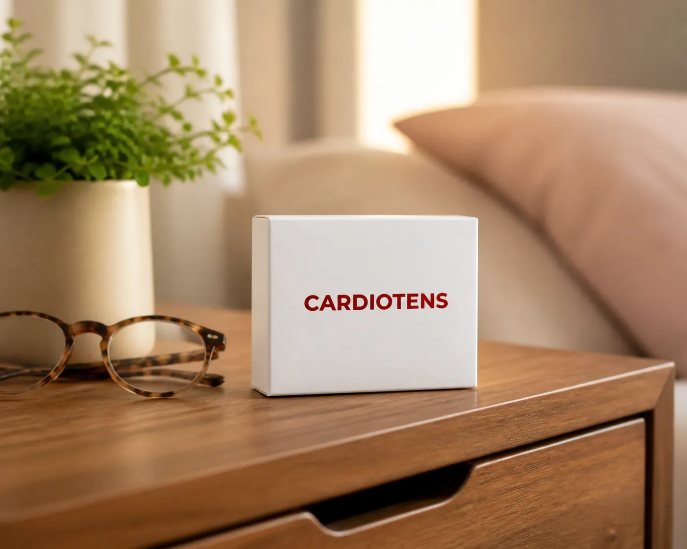 Cardiotens Plus — Verpackung im Alltag