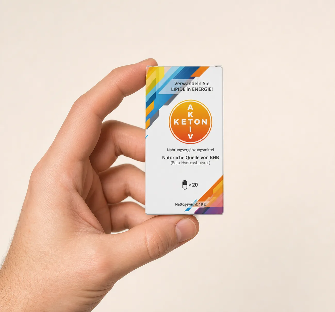 Keton Aktiv — Verpackung in der Hand