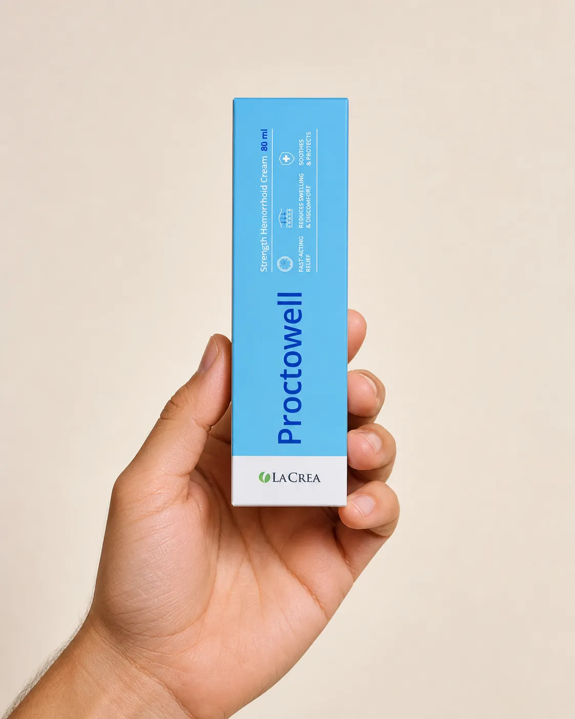Proctowell — Verpackung in der Hand