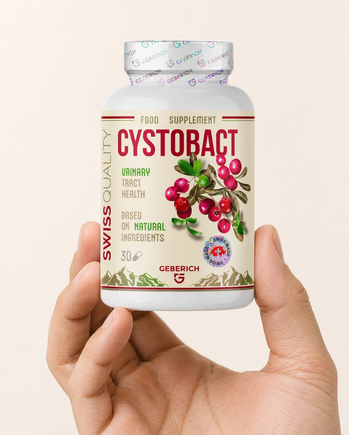 CYSTOBACT — Verpackung in der Hand