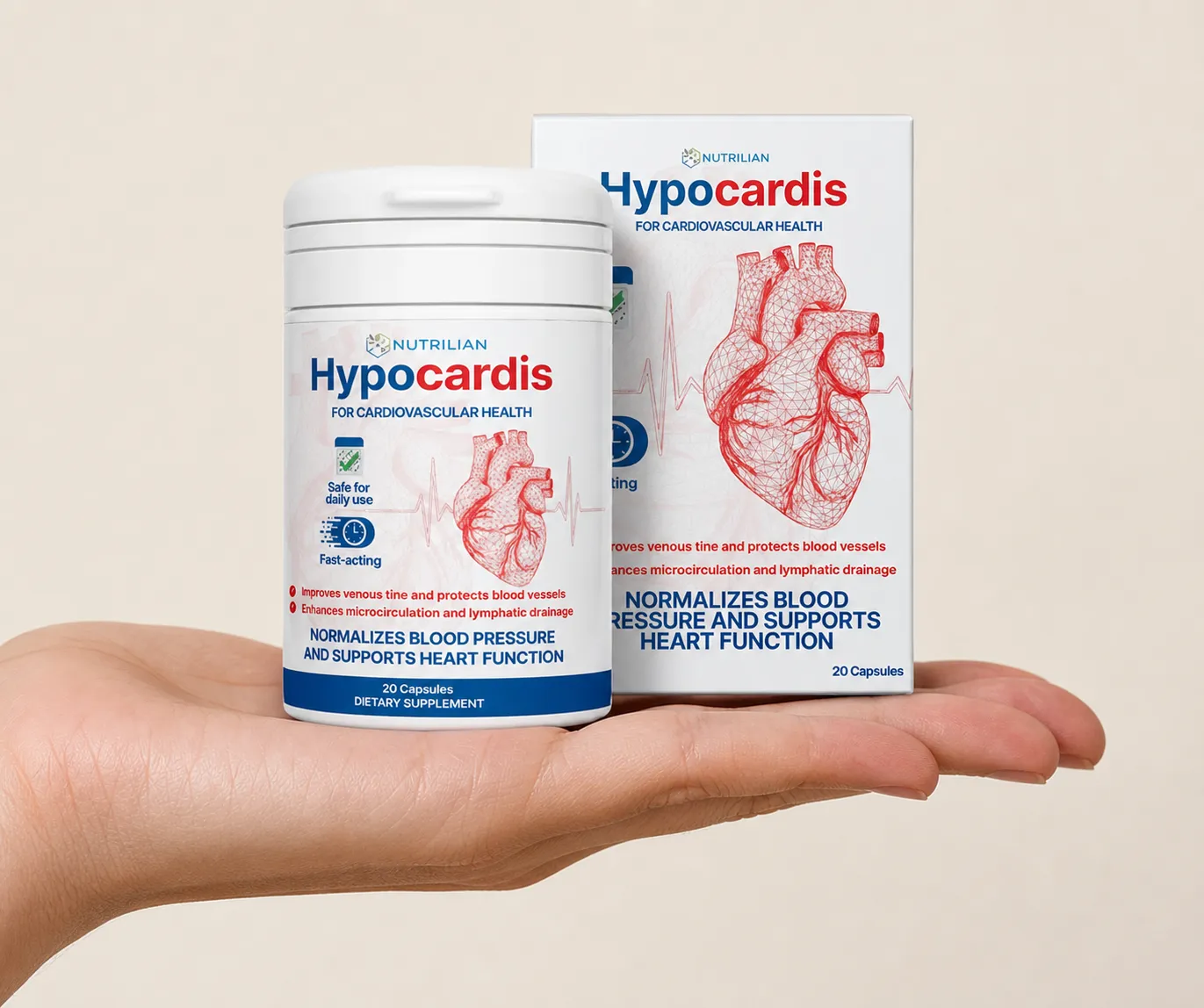 Hypocardis — Verpackung in der Hand