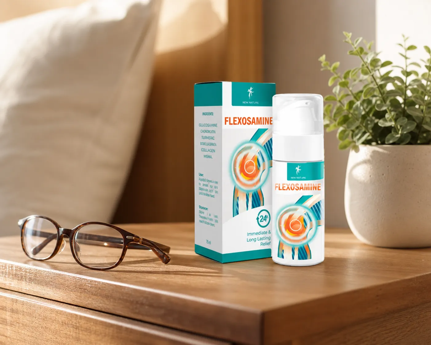 Flexosamine Gel Google — Verpackung im Alltag