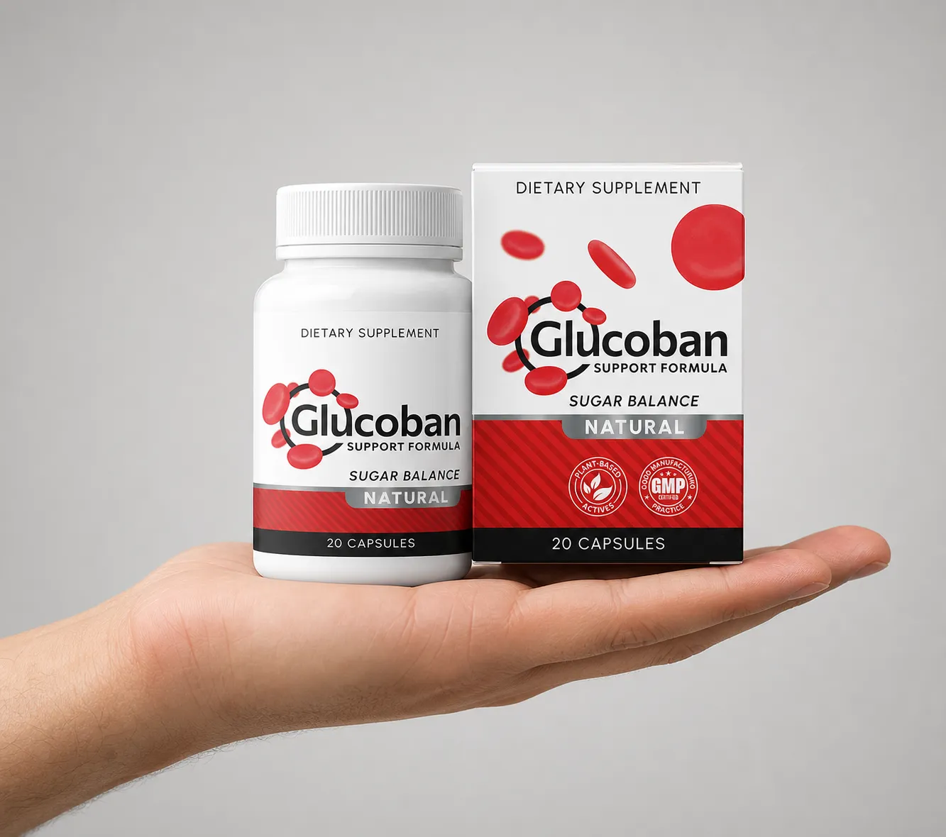 Glucoban — Verpackung in der Hand