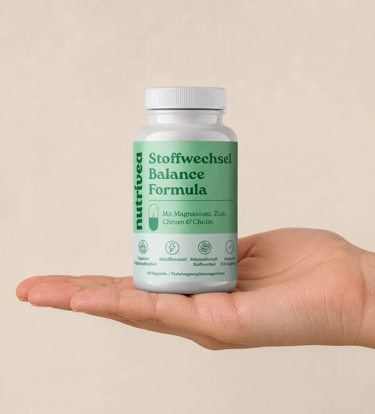 Nutrivea — Verpackung in der Hand