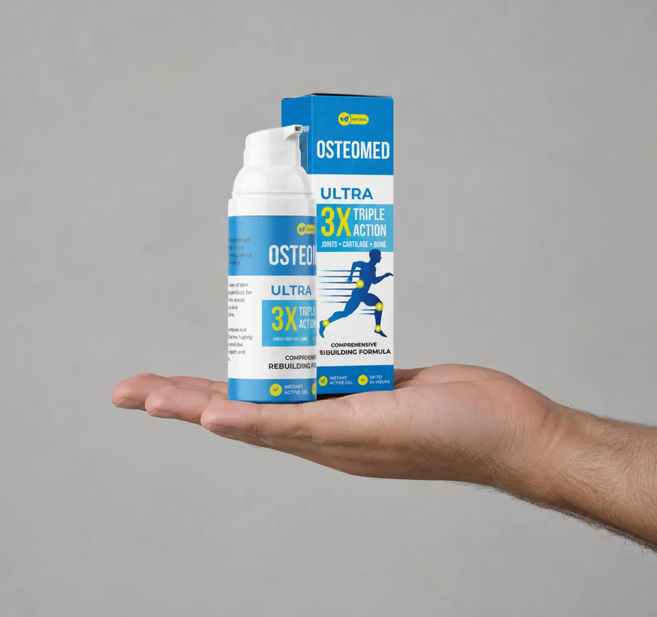Osteomed — Verpackung in der Hand