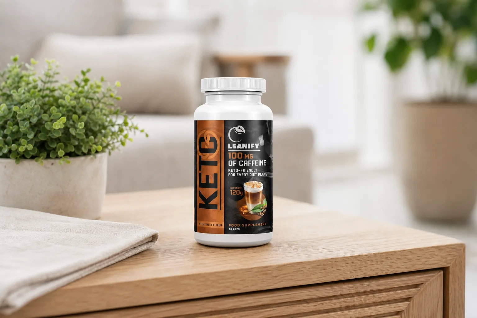 Leanify Keto — Verpackung im Alltag