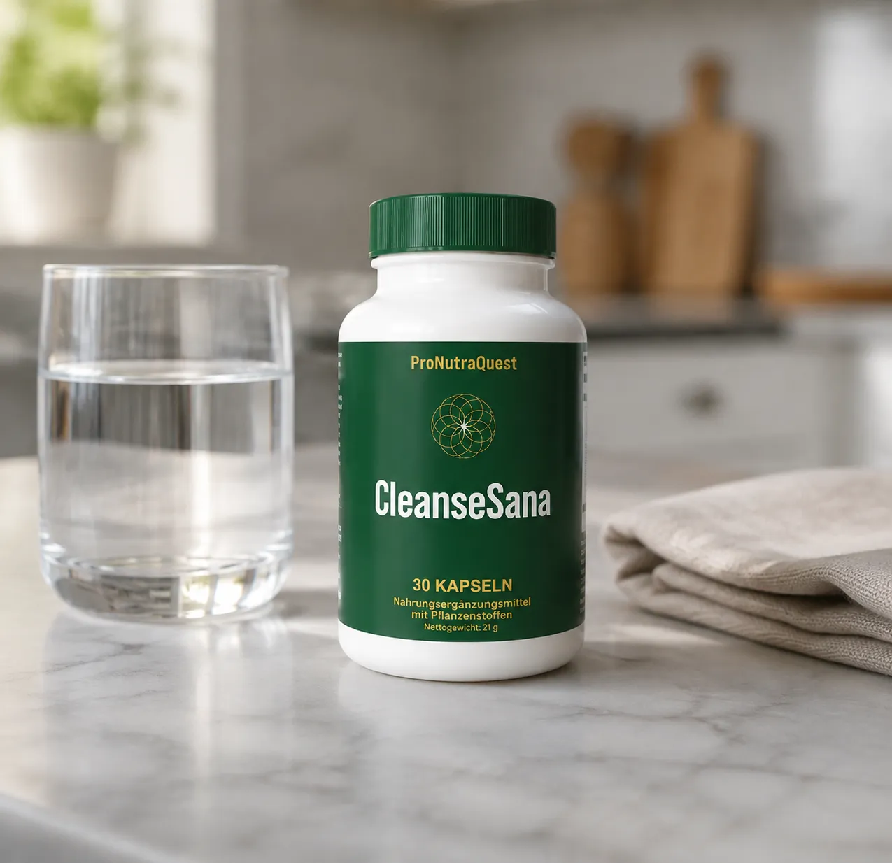CleanseSana — Verpackung im Alltag