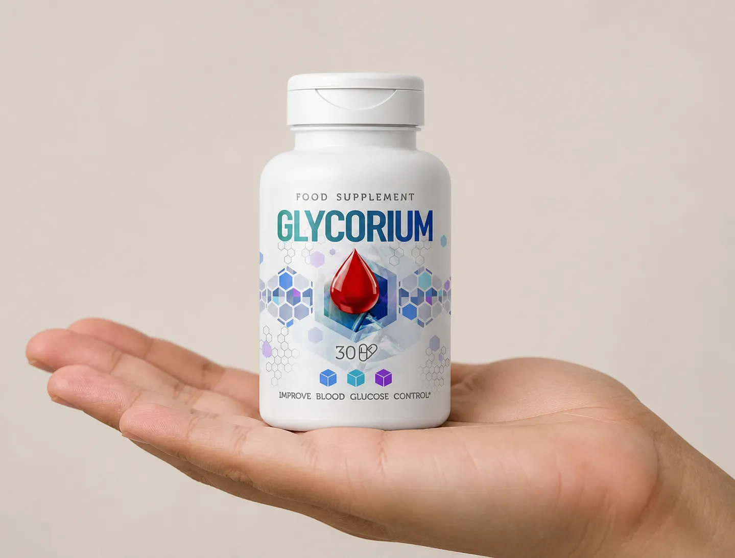 Glycorium — Verpackung in der Hand