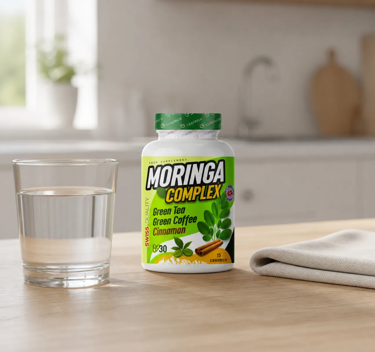 Moringa Complex — Verpackung im Alltag