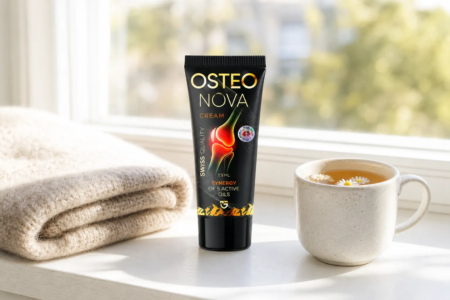 OsteoNova cream — Verpackung im Alltag