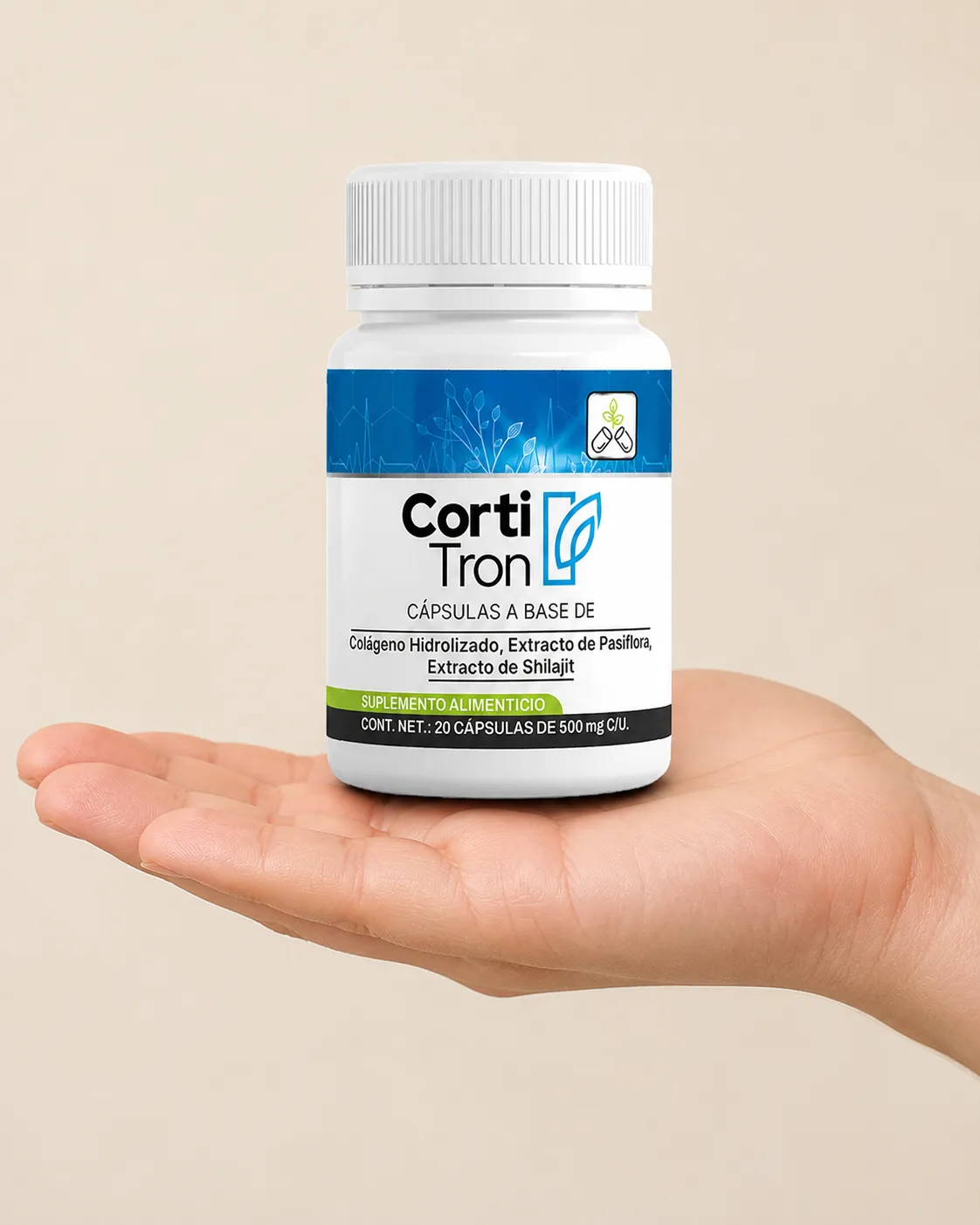 Cortitron — Verpackung in der Hand