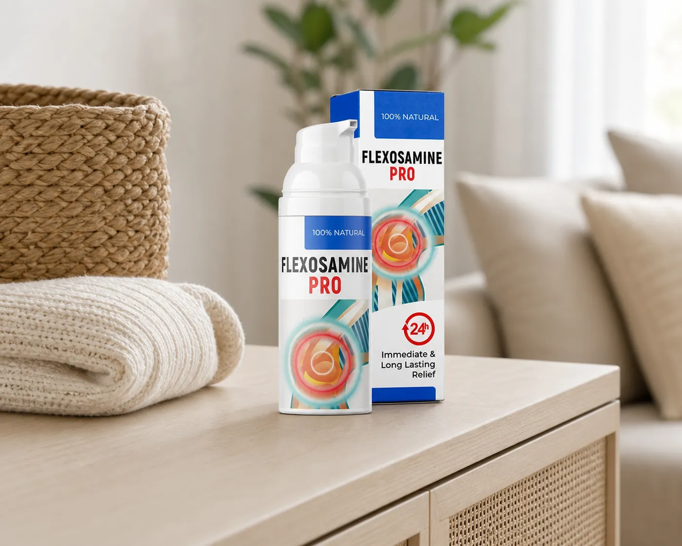 Flexosamine PRO — Verpackung im Alltag