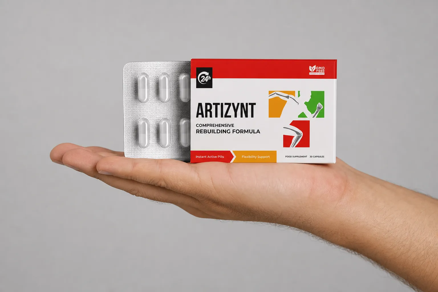 ArtiZynt caps — Verpackung in der Hand