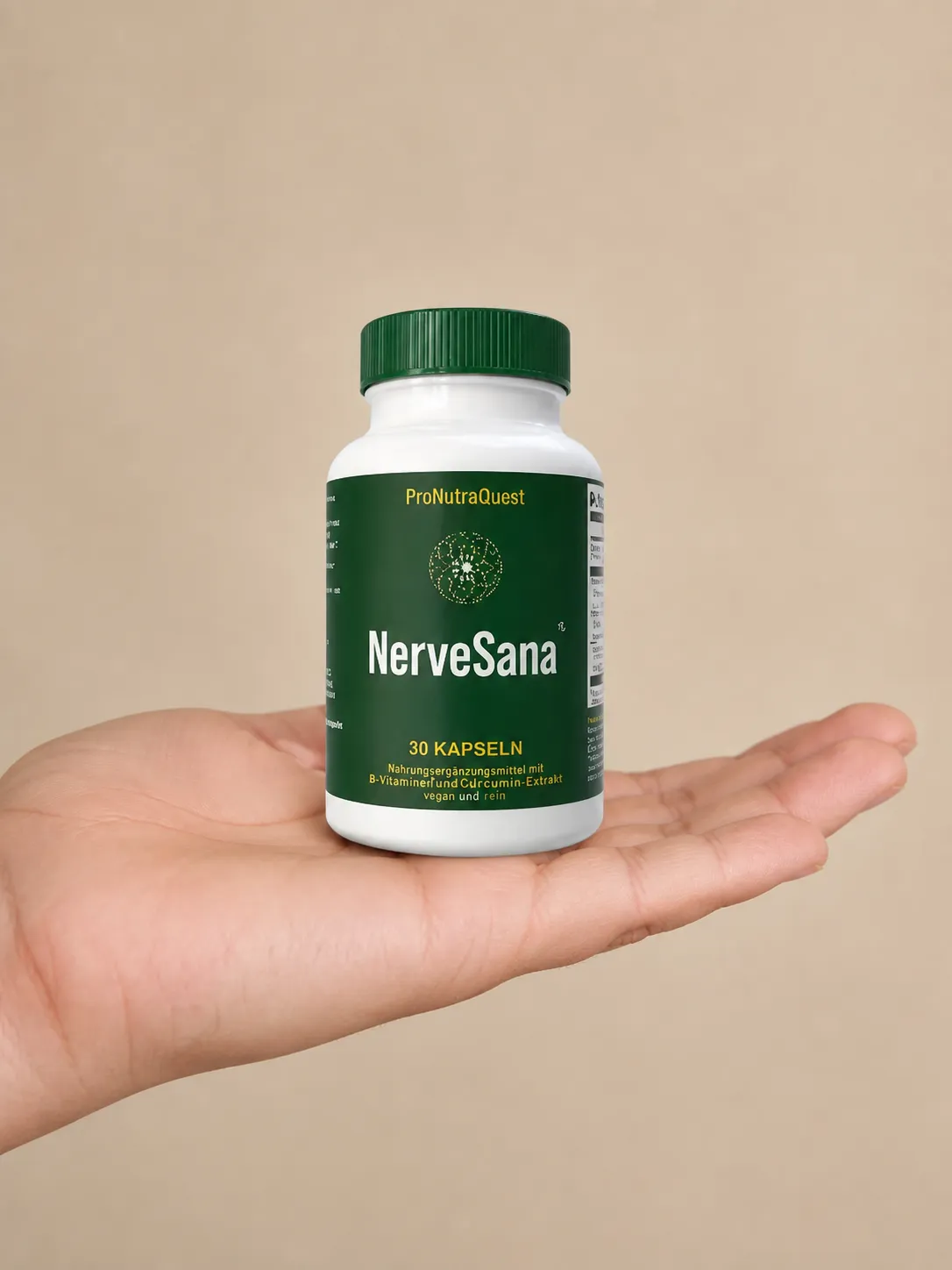 NerveSana — Verpackung in der Hand