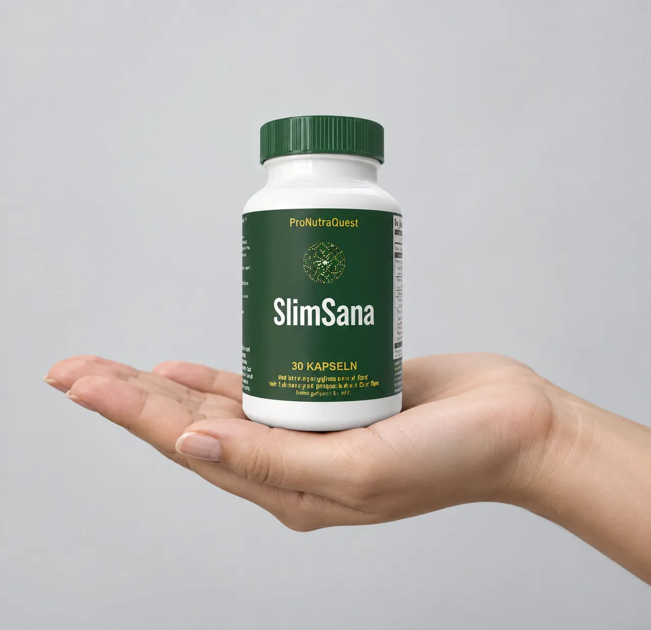 SlimSana — Verpackung in der Hand