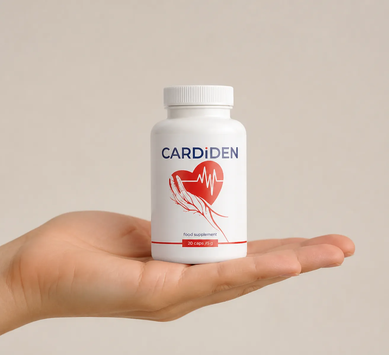 Cardiden — Verpackung in der Hand