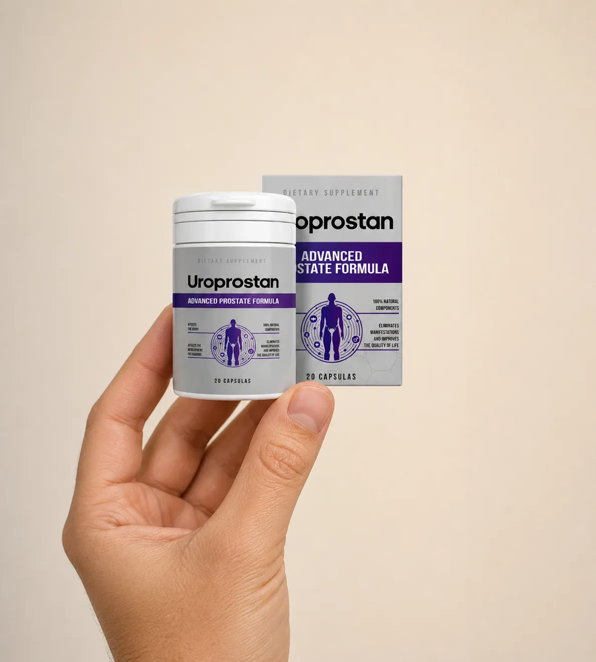 Uroprostan — Verpackung in der Hand