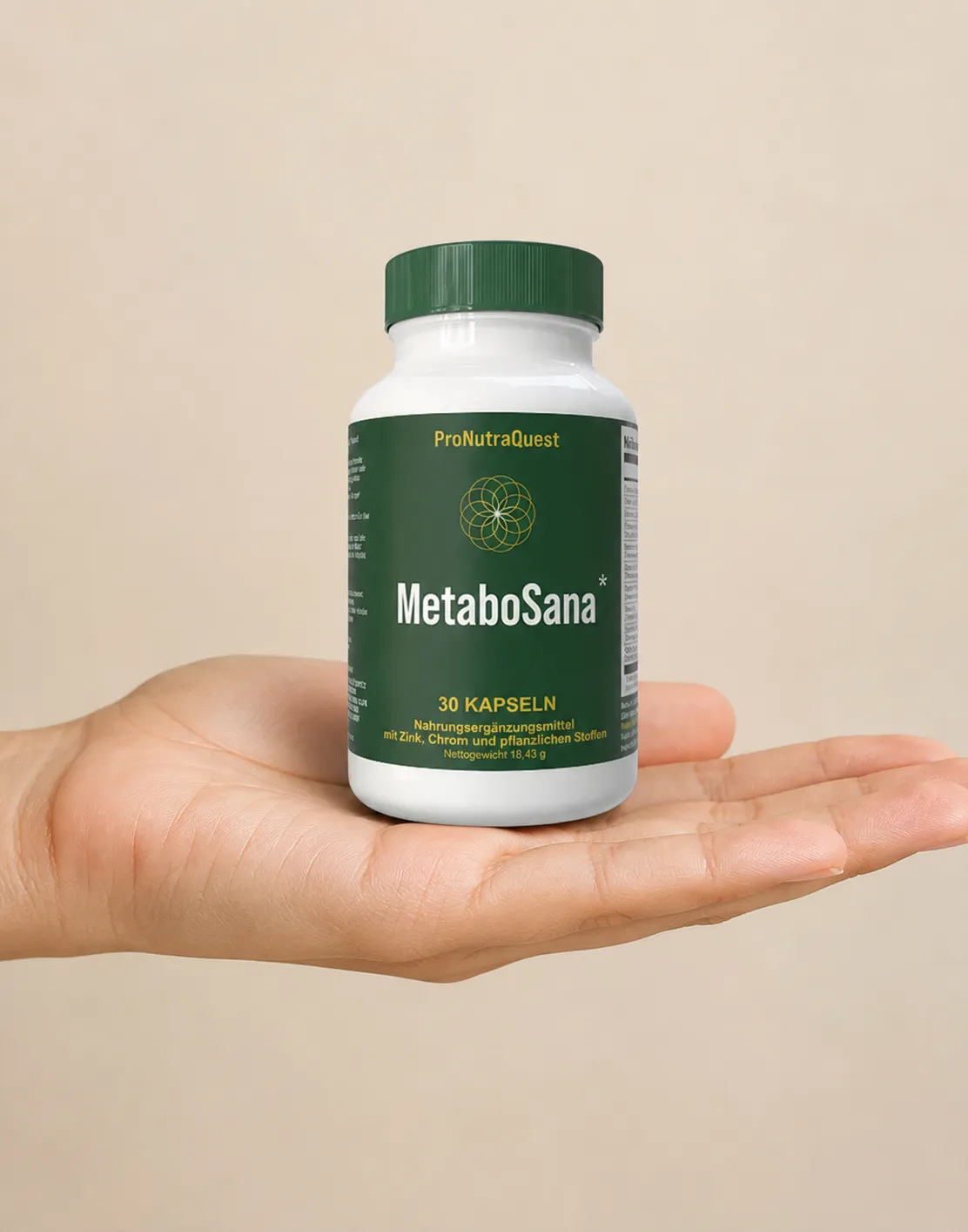 MetaboSana — Verpackung in der Hand
