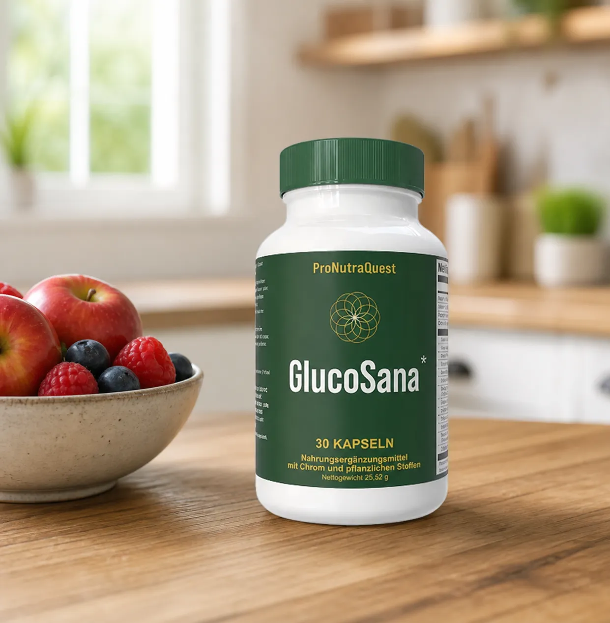 GlucoSana — Verpackung im Alltag