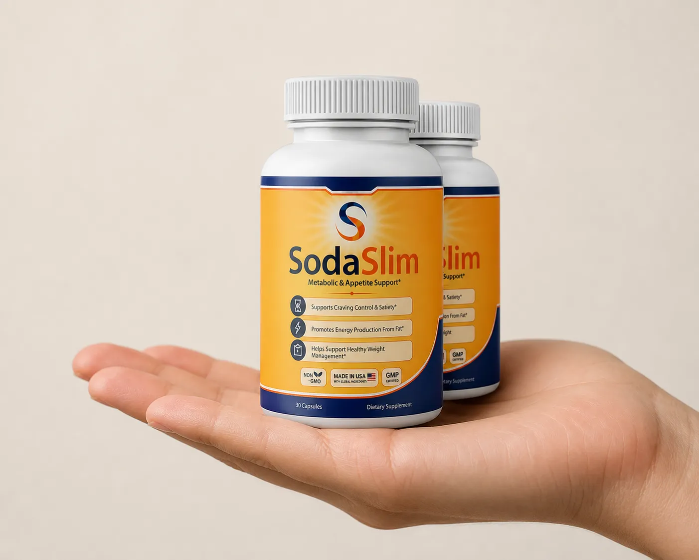 SodaSlim — Verpackung in der Hand