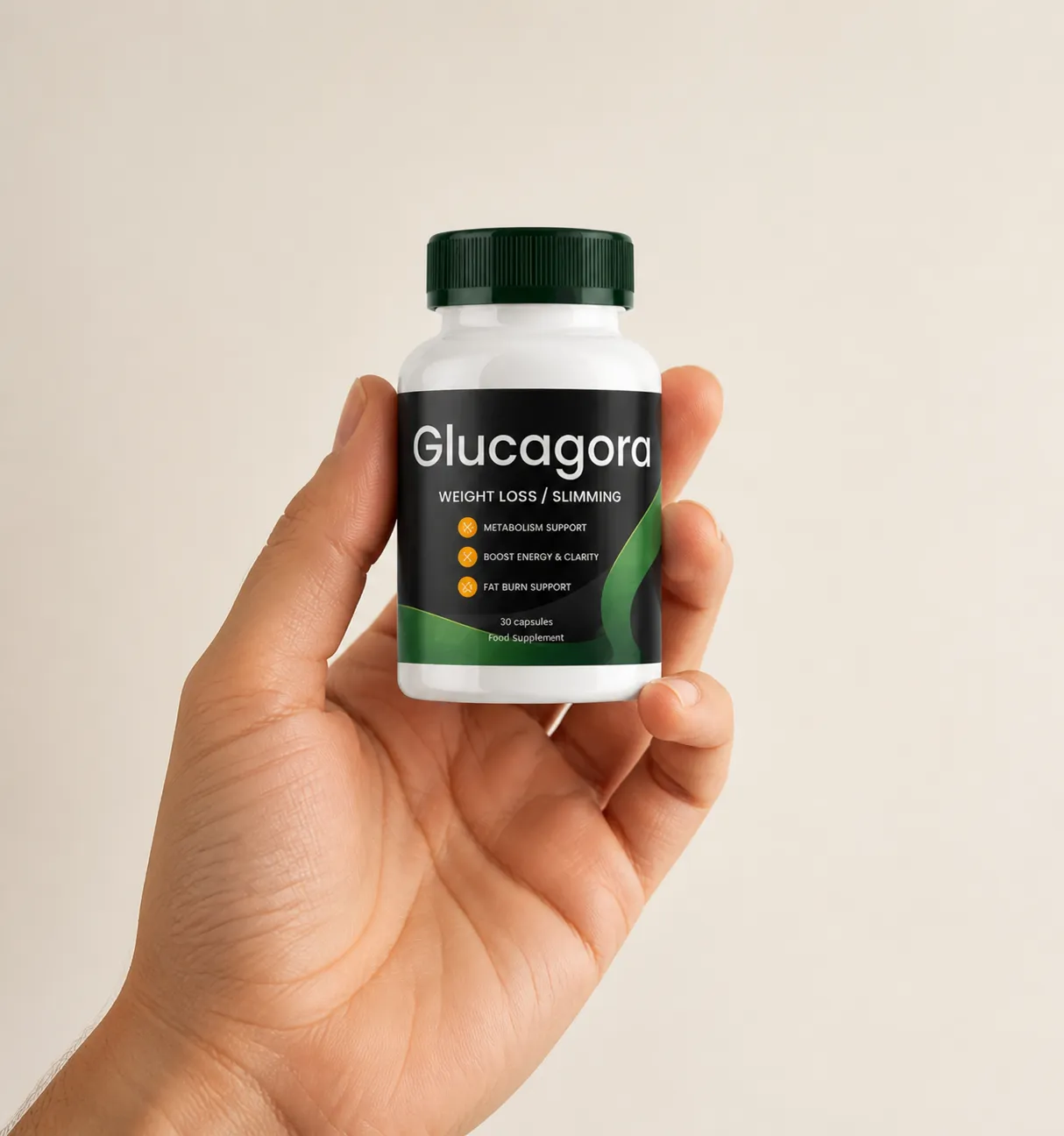 Glucagora — Verpackung in der Hand