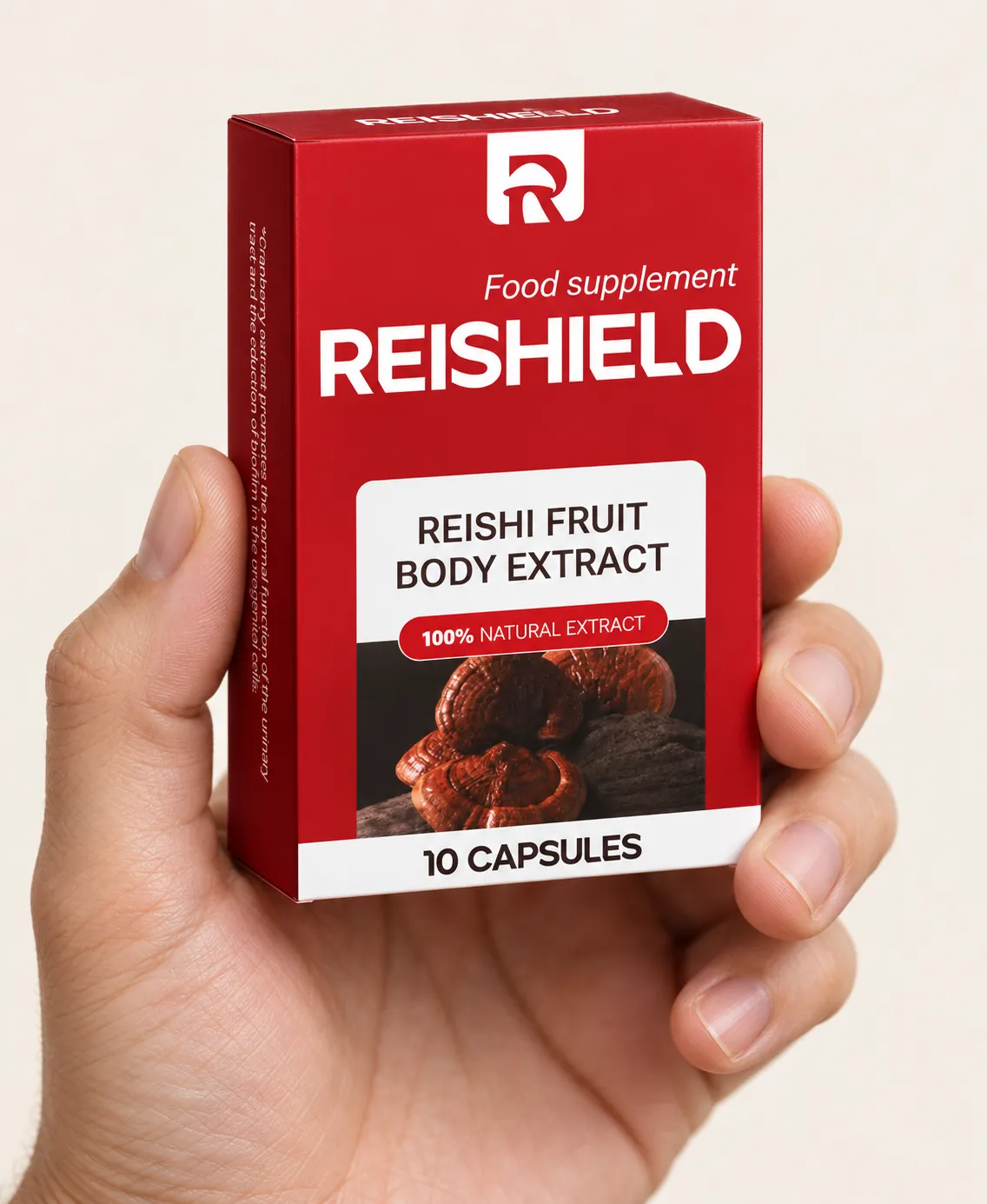 Reishield full price+ — Verpackung in der Hand