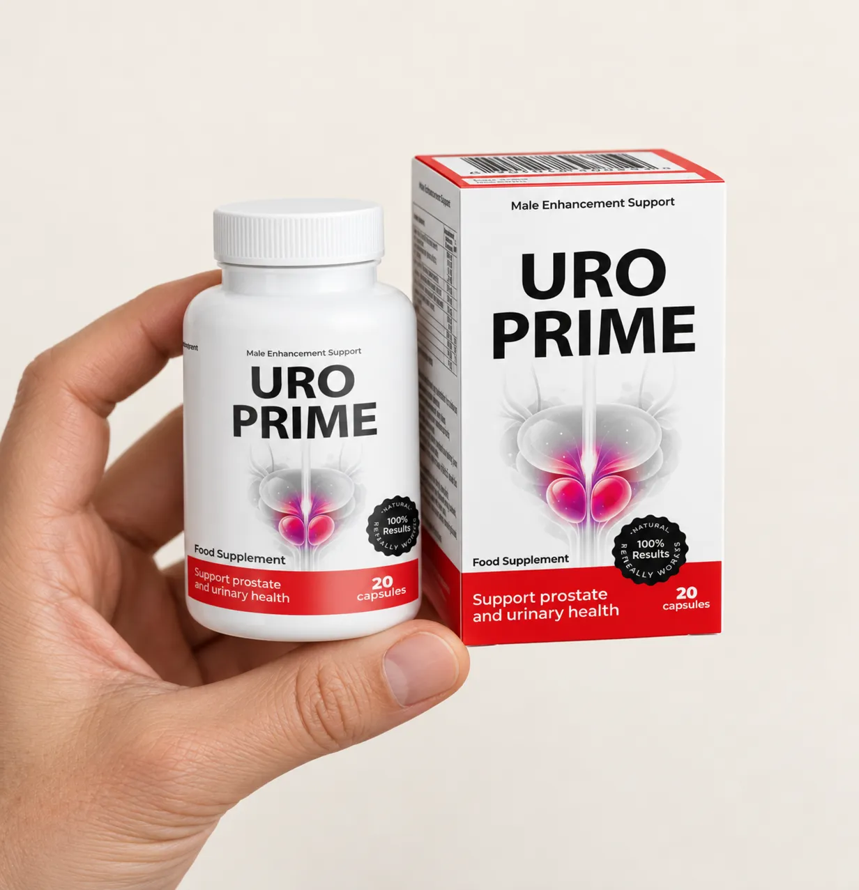 UroPrime — Verpackung in der Hand