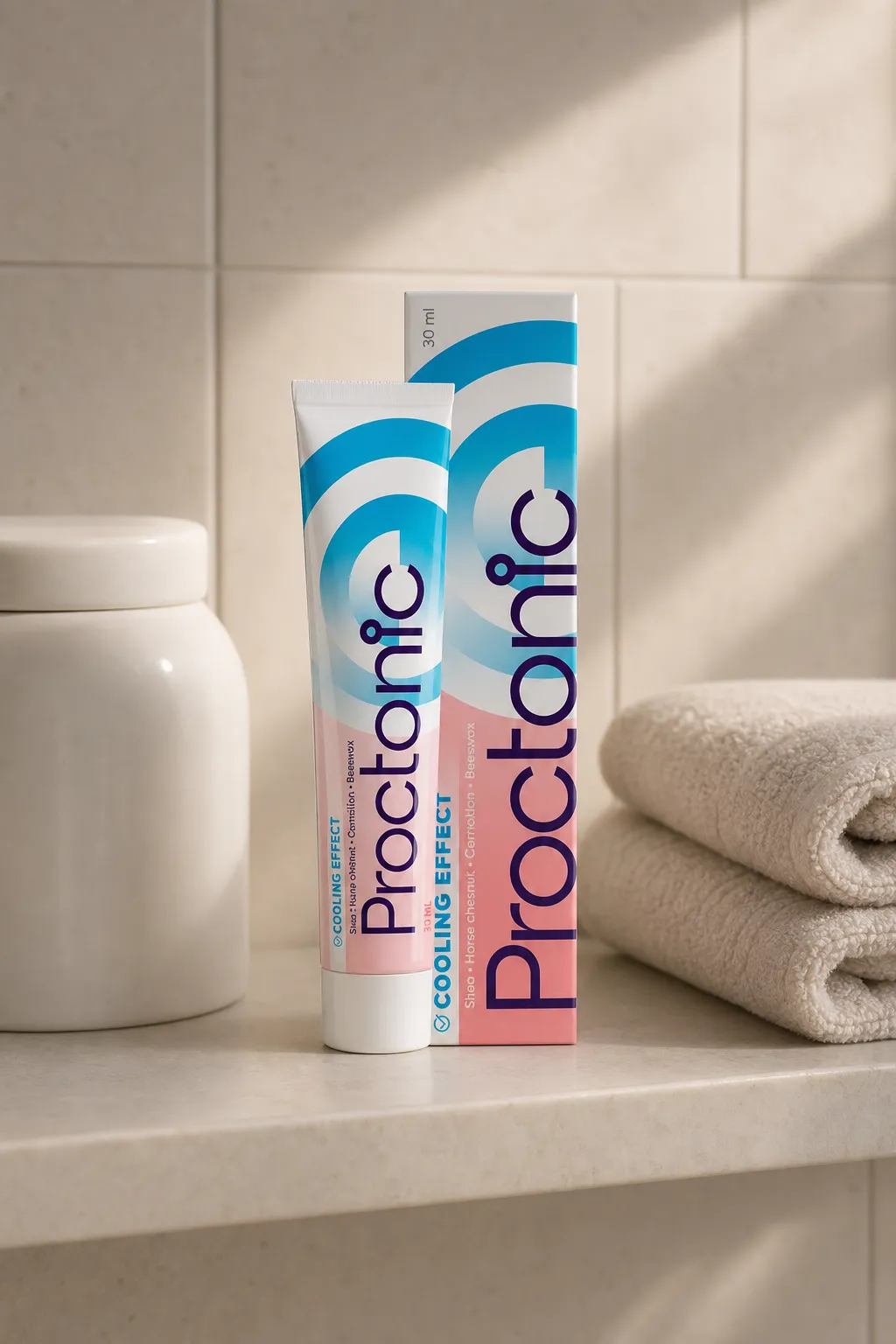 Proctonic — Verpackung im Alltag