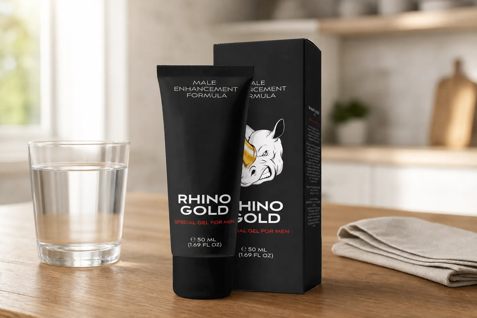 Rhino Gold Gel — Verpackung im Alltag