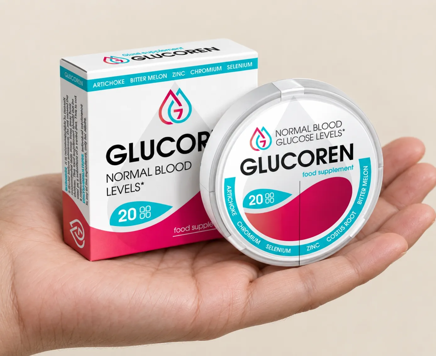 Glucoren 49 EUR — Verpackung in der Hand