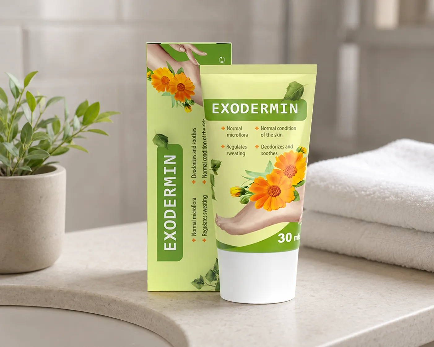 Exodermin — Verpackung im Alltag