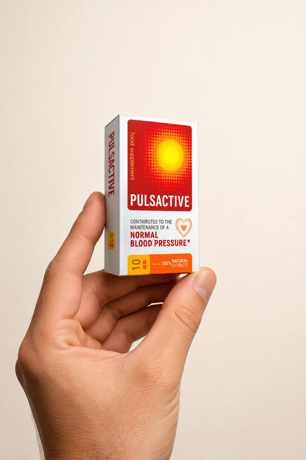 Pulsactive — Verpackung in der Hand