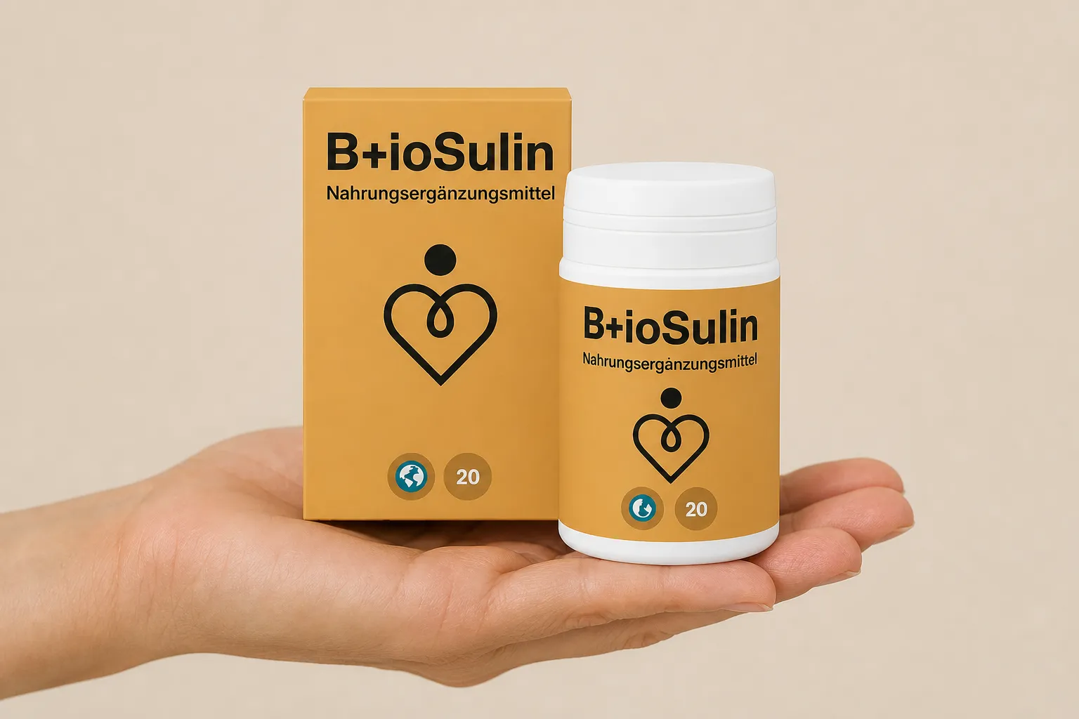 Bio+Sulin — Verpackung in der Hand