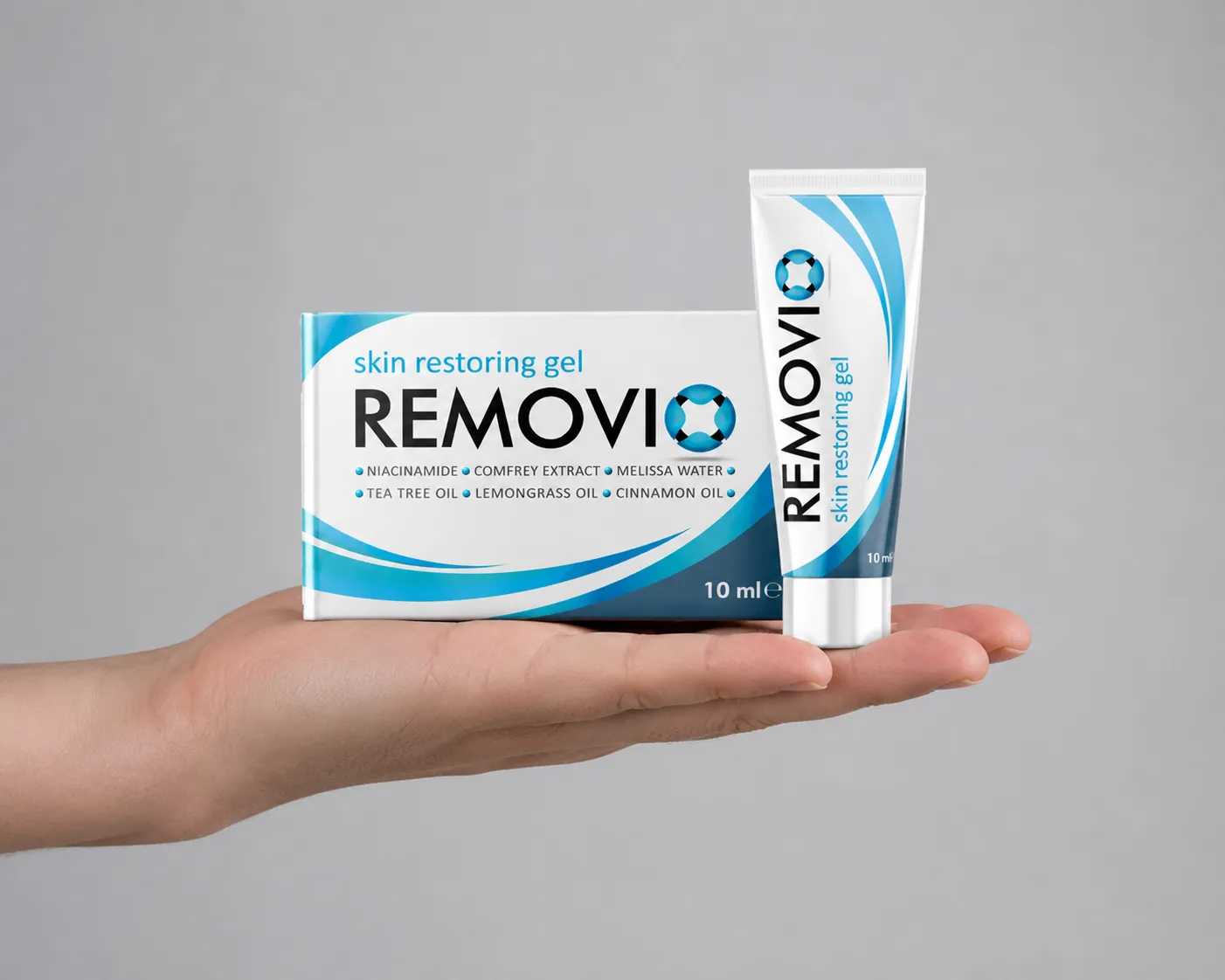 Removio — Verpackung in der Hand