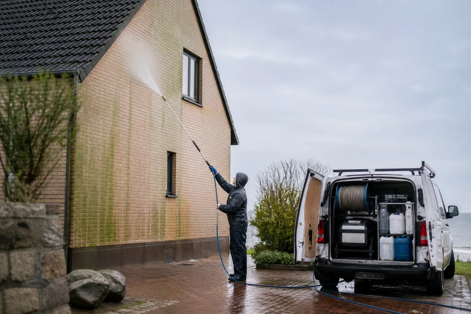 Professionelle Immobilienpflege: Warum Soft Washing die Bausubstanz an Küsten schützt